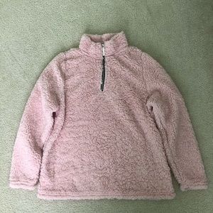 Pink Fuzzy Quarter Zip